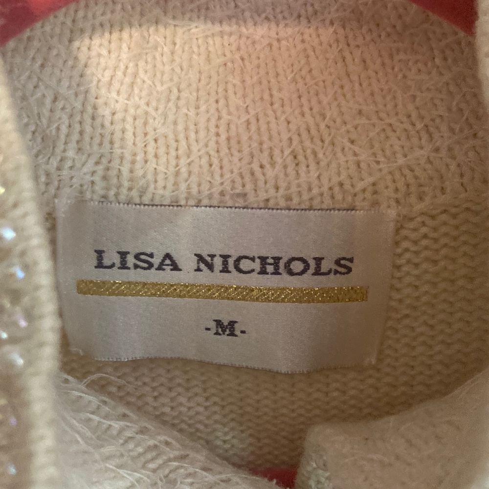 Lisa Nichols Elegant Cream Women's Blazer with Textured Details Size M - Picture 3 of 4